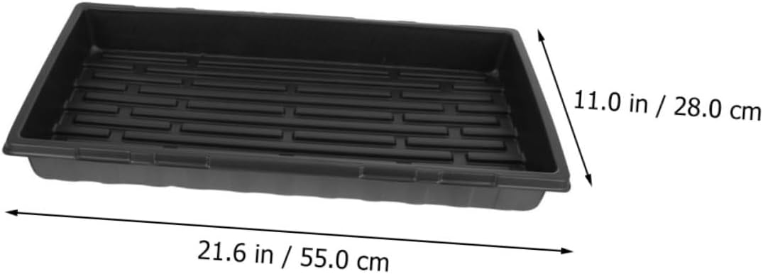 Luxshiny 3pcs Black Thick Non-Perforated Seedling Germination Trays 1.8mm Sturdy Nursery Starter Trays for Greenhouse and Indoor Plant Growing