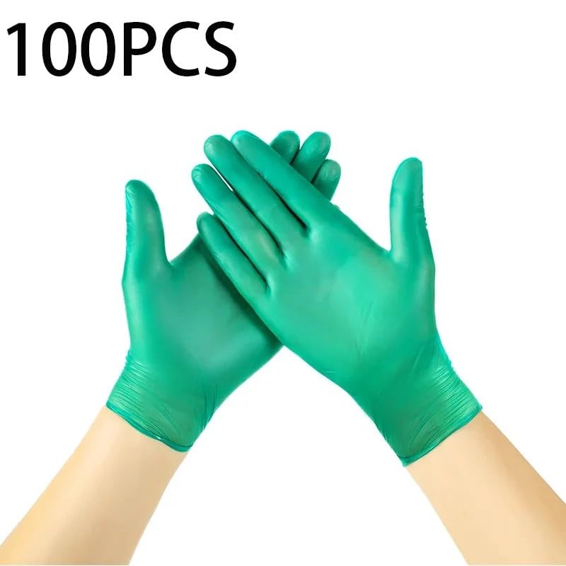 100 guantes verdes desechables for cocina, lavavajillas, seguridad, antiestáticos, for el trabajo, for hogar, largos, reutilizables(L)