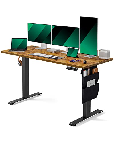 Marsail Standing Desk Adjustable Height, 55X24 Inch Electric Standing Desk With Storage Bag, Stand Up Desk For Home Office Computer Desk Memory Preset With Headphone Hook #TOP4