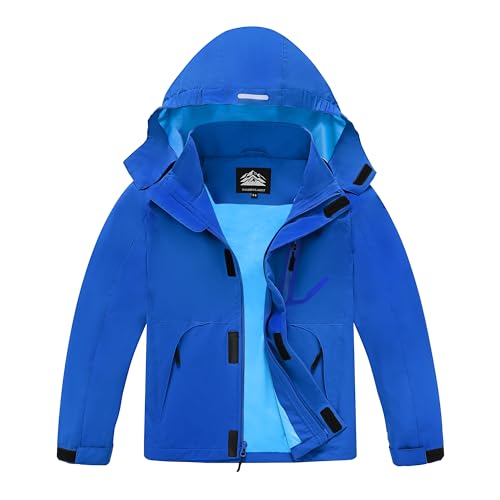 Image of Boys Rain Jacket Kids Lightweight Rain Jackets Waterproof Hooded Windbreaker Outdoor Coats for Boys Girls