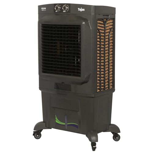Image of Voltas Tejas Desert Air Cooler, 85 Litre Capacity, Portable with Wheels, Grey