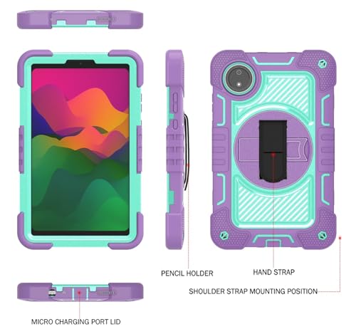 Coque antichoc Redmi Pad SE 8.7 4G violette avec sangle - 4