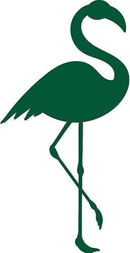 NBFU Flamingo Beach Animals 4 (Green) (Set Of 2) Premium Waterproof Vinyl Decal 