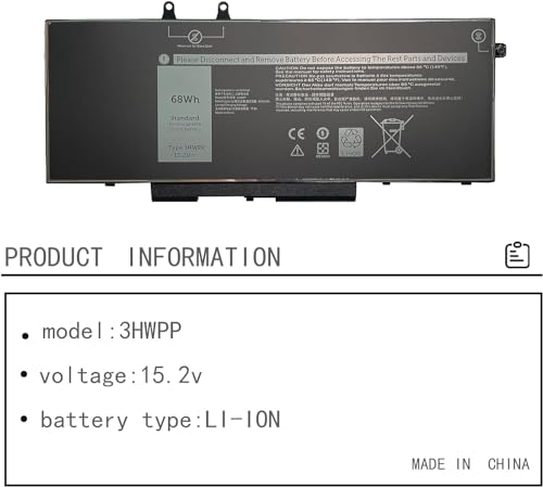 Batterie Dell Latitude 5401 5410 de 68Wh pour retrouver l'autonomie d'origine