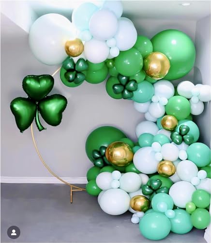 Image of 150pcs Green Balloons Different Sizes Pack, 18 12 10 5 Inch Party Balloon Garland Arch Kit for Birthday Dinosaur Baby Shower Jungle Forest Theme Party Decorations(With 2 Ribbons)