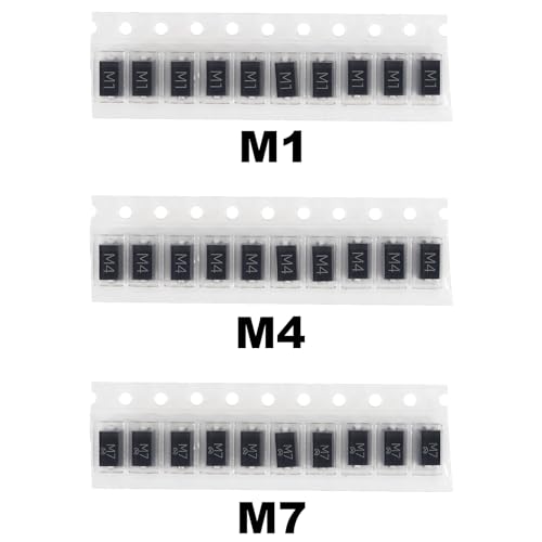 7 Werte von Dioden 70PCS SMA M1 M4 M7 SS14 SS34 US1M RS1M SMD schnell schaltendes Schottky-Gleichrichterdioden-Sortimentsset Elektronische Komponenten-Sortimentsset