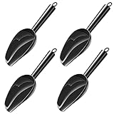 TeamFar Mini Scoop Set of 4, 3 Oz Stainless Steel Small Canister Scoops, Black Candy Utility Scoops...