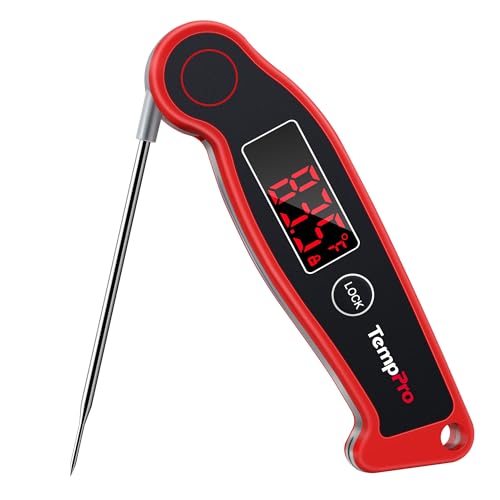 TempPro TP19 Waterproof Digital Meat Thermometer for Grilling with Ambidextrous Backlit & Thermocouple Instant Read Kitchen Cooking Food Thermometer for Candy Oil BBQ Smoker (Previously ThermoPro)