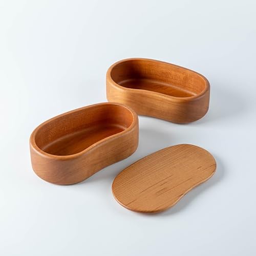 津山木工芸品事業協同組合(もくもくハウス) おべんとう箱 2段 豆型 (約600ml) 木製 矢羽木工品 矢羽クラフト 弁当箱 お弁当箱[津山木工芸品事業協同組合]tm183