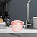 Uouovo 2024 Leak Proof Denture Bath Cup Large Denture case Retainer Cleaning Box for Travel, Complete Clean Care for Dentures,Denture Holder for Soaking (transparent pink)