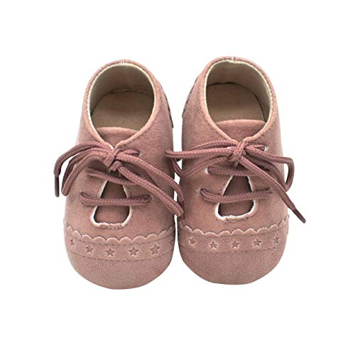 DEBAIJIA Zapatos de Bebé para 6-18 Meses Unisex Niños Niñas Primeros Pasos Pantuflas Infantiles Moda Casual Antideslizante Suave Suela Cordones Zapatos de Casa Zapatillas de Cuero
