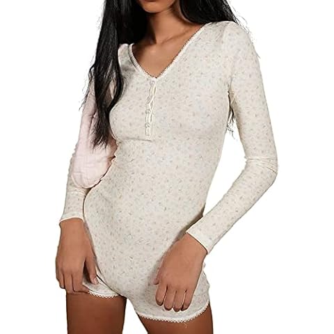 Women Y2k Long Sleeve Button Down One Piece Rompers Floral Print Bodysuit Fashion Streetwear Cover