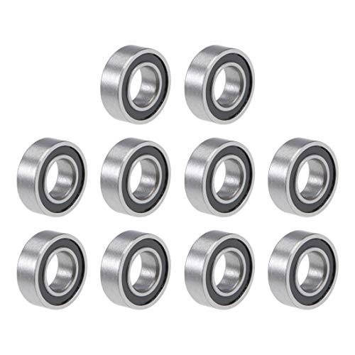 uxcell R166-2RS Deep Groove Ball Bearing 3/16-inchx3/8-inchx1/8-inch Sealed Z2 Lever Bearings 10pcs