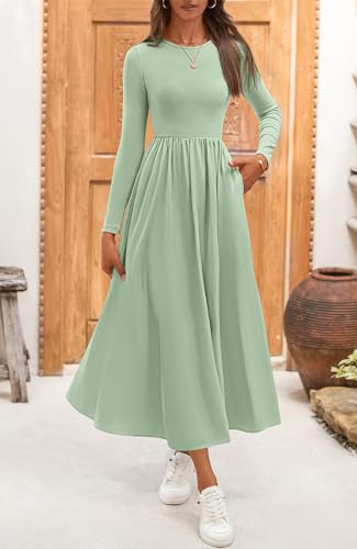 BTFBM Casual Long Sleeve Dresses Spring Dresses 2025 Wedding Guest Dress Midi Dress Flowy Bohemian Long Dress