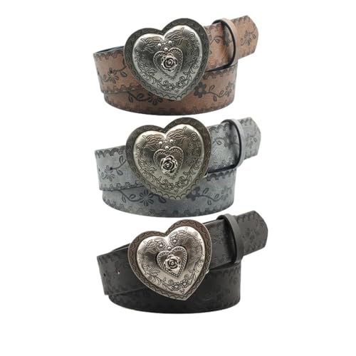 Heart Shaped Women's Casual Belt Embossed Carved Women's Belt Dress Jeans Suit Shirt Decoration3