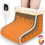 Split Electric Foot Warmer, Quick Heating Pad for Feet, 6-Level Heated Slippers for Men Women, Soft Heated Boots, Feet Warmer with Detachable Washable Liner for Home, Office, Christmas