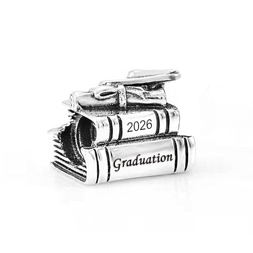 Image of Class 2026 Graduation Graduate Charm Compatible with Pandora Charms Bracelets for 2025 University Master Phd Graduation Bead Jewelry Gifts