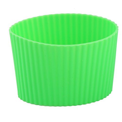 sourcingmap Silicone Anti-Slip Glass Bottle Mug Cone Cup Sleeve Protective Lid Green, 8 x 6cm/3.1" x 2.4