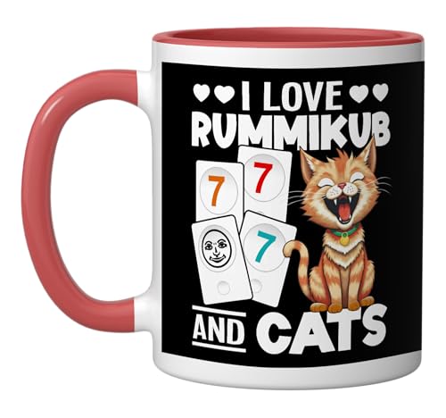 Rummikub Tiles Game Player King Queen Joker Rummikub Ceramic Mug, Red-White