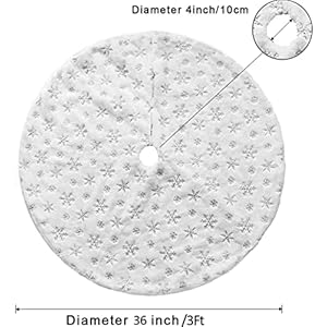 36inch White Christmas Tree Skirt - for 5FT 6FT 7FT Xmas Tree Snowflake Christmas Tree Skirt 36inch White Christmas Tree Skirt for 5FT 6FT 7FT Xmas Tree Snowflake Christmas Tree Skirt