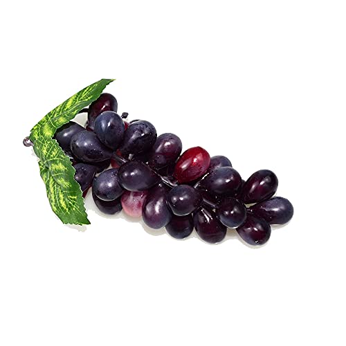 Psajfzz 4 Colors 36 Kernels（Green，Red, Black, Agate- Artificial Grapes Fake Fruit Home House Kitchen Party Decoration Grape Model 4 Pcs Set #TOP2