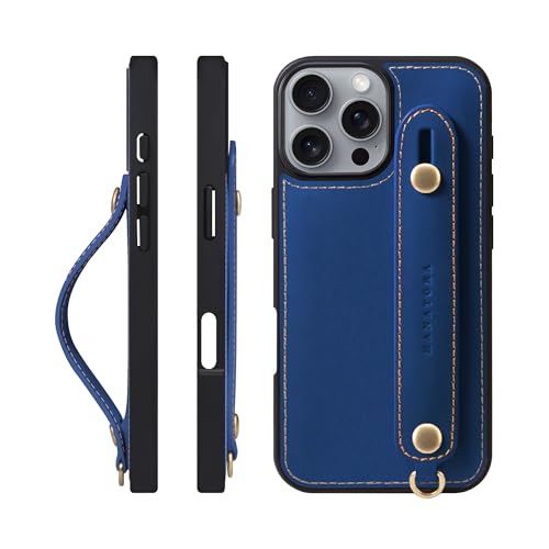 HANATORA for iPhone 16Pro �P�[�X �{�v �ϏՌ� �w�ʃx���g �X�g���b�v�����O �X�}�z�P�[�X �X�}�z �X�^���h�@�\ �R�[�h�z���_�[ �K���X�t�B���� �t�� �I�C���h���U�[ �M�t�g �u���[ GH-16Pro-Blue-m