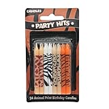 24-Pack Safari Wild Animal Print Birthday Cake Candles