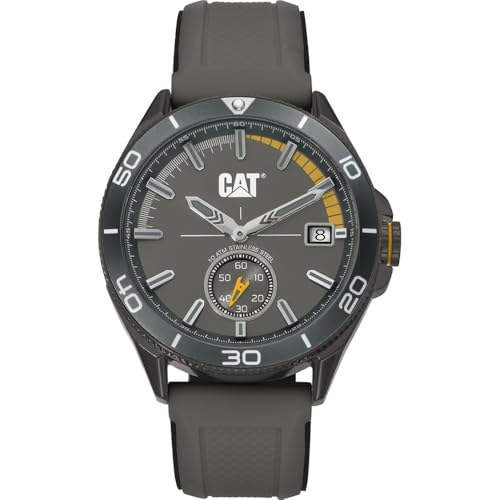El Mejor Listado de Caterpillar Relojes disponible en línea para comprar. 47 CAT Reloj para Hombre, Analógico, Brazalete de Acero, Movimiento de Cuarzo, Resistente al Agua 100M, Casual, Redondo, Gris, con Batería