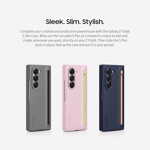 Samsung Galaxy Z Fold 6 S Pen Phone Case, Protective Cover with Built-in S Pen Holder Slot, Click to Release, US Version, EF-OF95PCNEGUS, Navy by Samsung - Used condition - Image 3