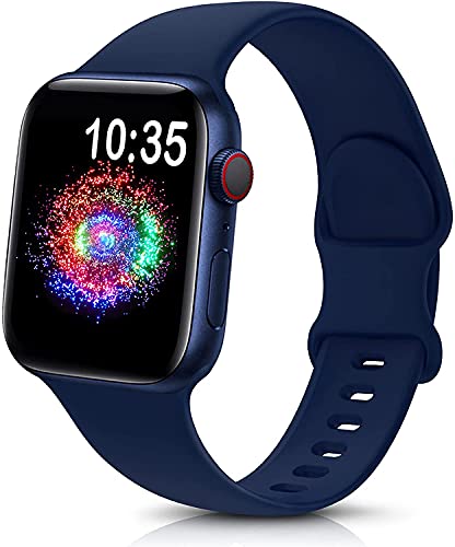 Treasuremax Sport Band Compatible With Apple Watch Bands 38Mm 40Mm 41Mm 42Mm 44Mm 45Mm 49Mm,Soft Silicone Strap Compatible For Apple Watch Serie Ultra 8 7 6 5 4 3 2 1 Se Men Women Navy Blue 38/40/41Mm #TOP5