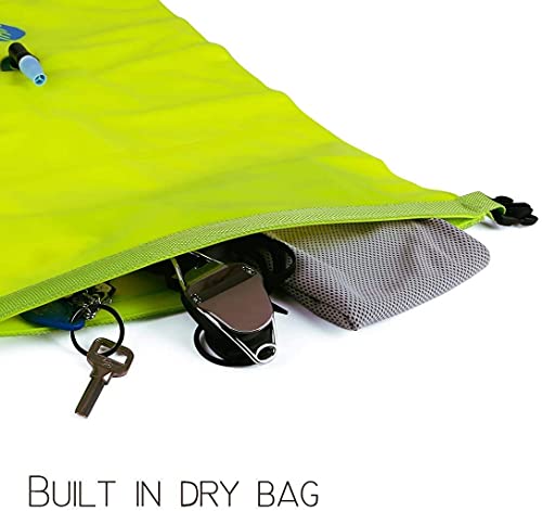 Bouée de natation en eau libre jaune avec sac étanche intégré - 2