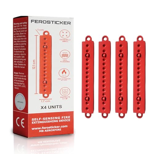 FEROSTICKER Petit Extincteur Automatique – Non Toxique, Compact et sans Entretien, Protection Domestique pour Tableaux Électriques, Générateurs Solaires,...