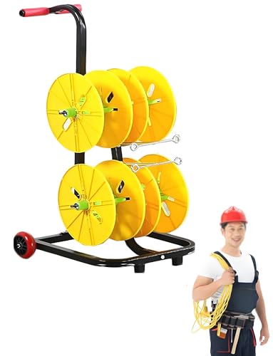 Support robuste pour 4 bobines de fil électrique et câblage industriel - 2