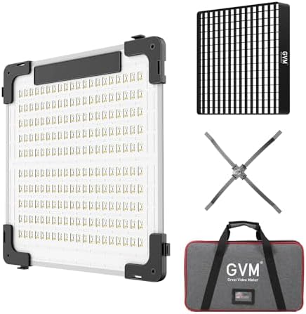 GVM PRO 300C RGB Video Light, 300W Studio Light 2000K-10000K Photography Lighting With DMX Control, 48200 Lux/1m Continuous Output Video Lighting For YouTube, Film Recording,16 Lighting Effects