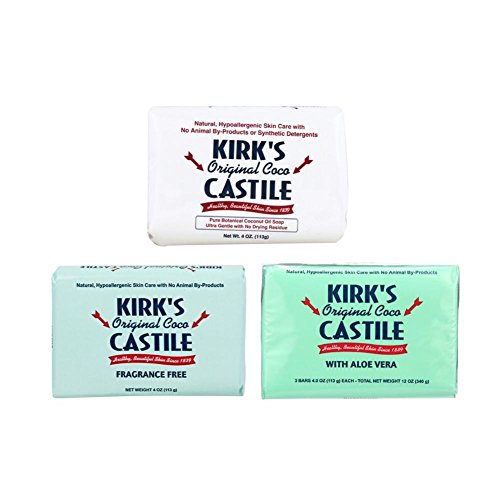Kirk's Natural Original Coco Castile Bar Soap Variety Pack of 3