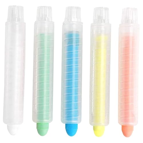 Happyyami 5個 水溶性カラーチョーク 無塵で なブラックボード用 教室 家向け 教育用チョーク 幼児から小学生にで洗えて使いや ランダムカラー