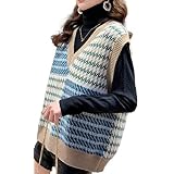 [ニブンノイチスタイル] ベスト ニット ジャガード ダイヤ 柄 千鳥 レディース (ベージュ)