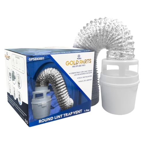 La Mejor Recopilación de secadoras de ropa los más recomendados. 50 Kit de ventilación para secadora con cubeta de trampa de pelusa y conducto de aluminio flexible de 4 pies