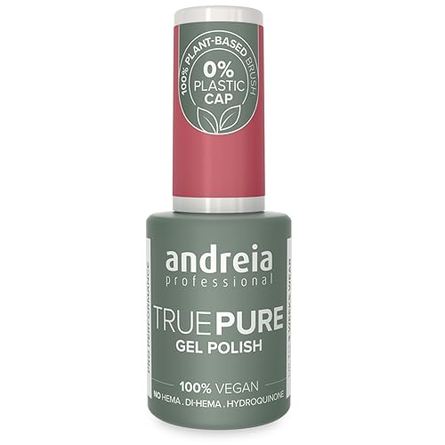 Andreia Professional Hema and TPO Free Gel Polish - TRUE PURE 21 Free and 100% Vegan for Sensitive Nails - UV LED Soak Off Gel Nail Varnish - Colour T27 Old Pink 10.5ml