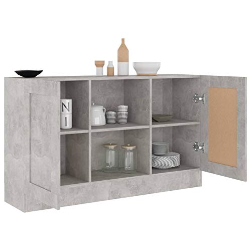 Tidyard Buffet Salon Buffet de Cuisine Buffet Commode Armoire de Rangment Gris béton 120 x 30,5 x 70 cm Aggloméré