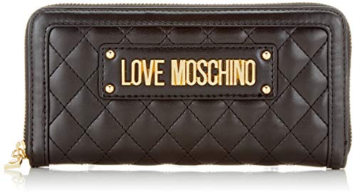 Preisvergleich Produktbild Love Moschino Damen Quilted Nappa Pu Geldbeutel, Schwarz (Nero), 15x10x15 Centimeters