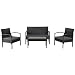 Produktbild ArtLife Polyrattan Gartenmöbel-Set Trinidad schwarz  Sitzgruppe mit Tisch, Sofa & 2 Stühlen - Balkonmöbel für 4 Personen mit Creme-weißen Auflagen