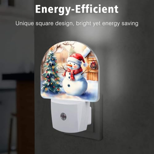 Image of Night Light, Dusk to Dawn Night Light Plug in, Christmas Snowman