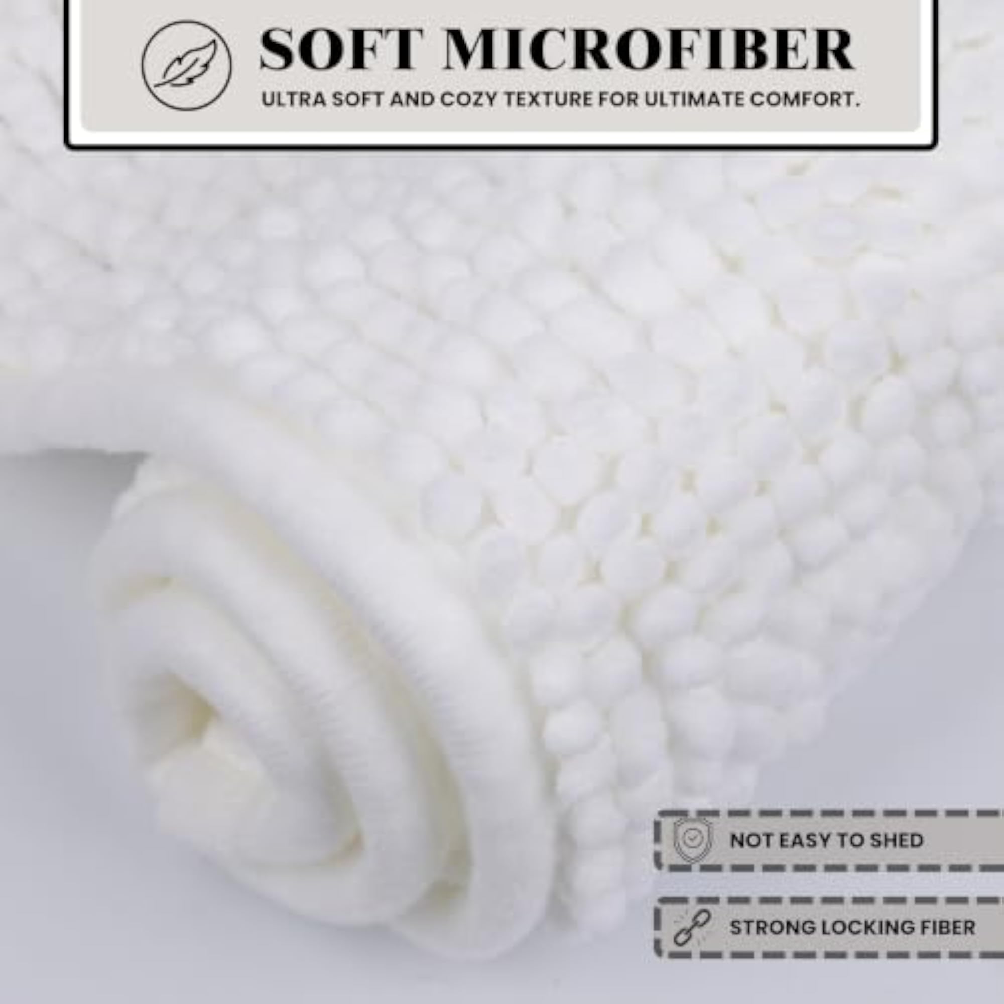 Ultra Soft Microfiber Bath Mat, Super Absorbent Chenille