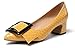 elashe Escarpins Femme - 1.7 inches Talon Moyen Bloc Chaussures - Bout Pointu Fermé - Classique Écaille de Poisson jauneEU39