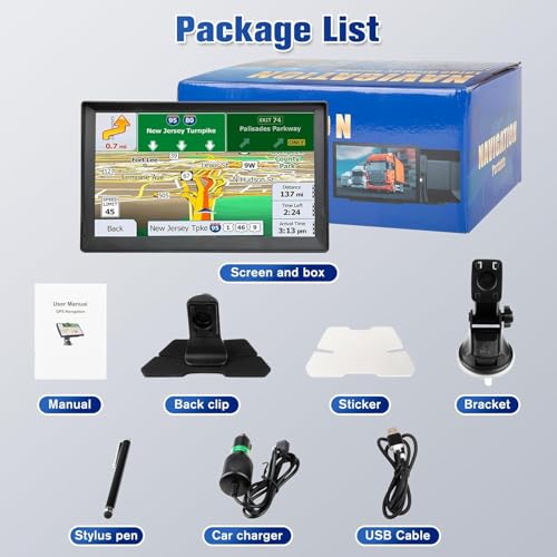 9 inch GPS Navigator Sat Nav for Car, Truck, with UK Europe Maps, Lifetime Free Updates, Support Postcode Search and Voice Guidance, Speed Camera Alert, Lane Guidance Assist, POI - Image 6