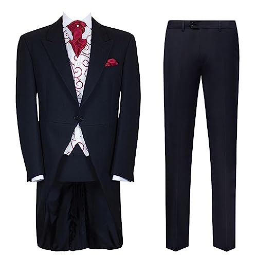Costume 2 pièces pour homme coupe ajustée smoking veste revers à pointe pantalon chic cérémonie