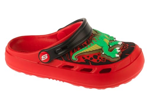 Sandalias slides Skechers Swifters de niño estilo T-Rex Brights con horma ligera unisex