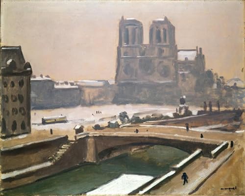 Tableaux Moderne Toile Décor Art Mural Classique Notre-Dame sous la neige 60x90
