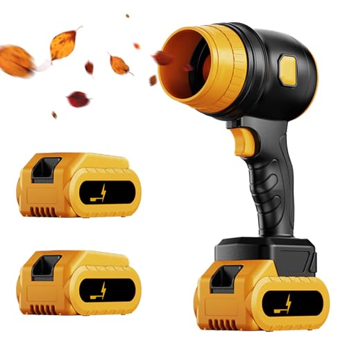 Mini soffiatore a batteria, turbo, con 2 batterie da 3 Ah e caricabatterie, 34,000 giri/min, per soffiare foglie, neve, polvere